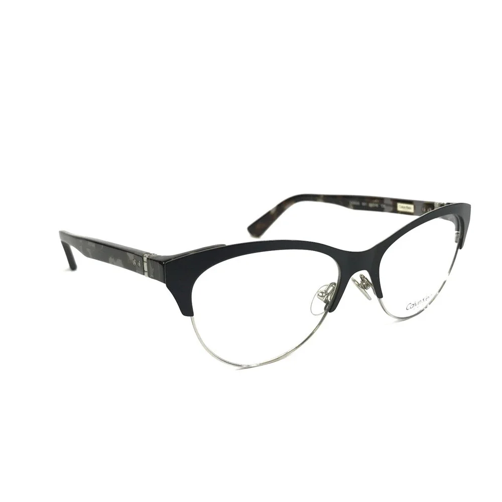 Calvin Klein Eyeglasses Frames CK8020 001 Shiny Black Tortoise Cat Eye 52-16-135